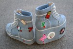 Джинсовые ботинки при укорочении одной ноги "Вольная птица"